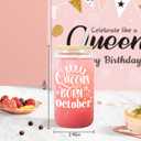 Birthday Gift Basket for Women, Funny Happy Birthday Glass Cup Tumbler for her, Girlfriend, Friends, Wife, Mom, Bestie, Daughter, Sister, Women Queens Unique Gifts Ideas for Box (October)