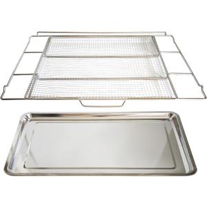 Upgraded Air Fry Tray, Compatible with Frigidaire 30" Ranges and Wall Ovens, Stainless Steel, Air Fry Basket & Oven Rack & Drip Pan, 25"L x 16"W x 1.75"H