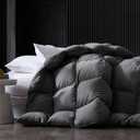 Feather Down Comforter Queen Size, Queen Duvet Insert,90x90 Feather Comforter (Queen (90"x90"), Grey)