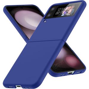 for Galaxy Z Flip 4 Case, Matte PC Case for Women Men Girls Boys Drop Protection Shockproof Slim Thin Cute Cover for Galaxy Z Flip 4, Blue 10.12