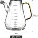 Glass Oil Dispenser Bottle - Glass Olive Oil Bottle for Kitchen, Wide Mouth Borosilicate Glass Cooking Oil Bottles with Lid and Handle (900ML)