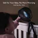 Momcozy 8000mAh Portable Stroller Fan | 27H Ultra-long Battery Life | Detachable 4 Speed 360Rotate | 2 Modes LED Night Light, USB Rechargeable Handheld Cooling Fan for Travel, Car Seat, Bedroom