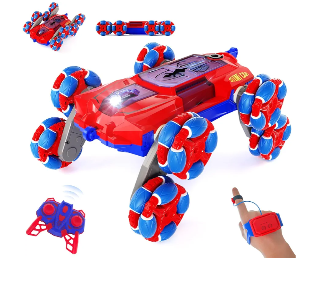 8WD Gesture Sensing Stunt RC Cars - 2.4Ghz 360° Rotation Remote Control Car with Spray, Light & Sound, Transform Drift Climbing Racing Vehicle, Birthday Toys for Ages 8-13 Boys Girls