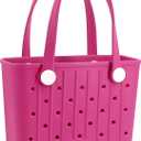 CXY Rubber Tote Bag Small Beach Bag Waterproof Beach Tote Washable Travel Handbag for Sport Boat Market Outdoor (Rose)