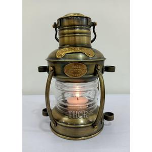 Nautical Anchor Candle Lamp Decorative Hanging Lamp Vintage Style Lantern Brass Antique Lantern 10"
