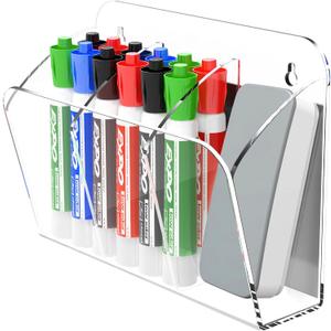 Dry Erase Marker Holder with 3 Compartments, Wall Mounted Marker Organizer, Magnetic Marker Holder Organizer for Whiteboard, Fridge, Locker, Pen Holder for Wall, Acrylic Pencil Holder, Clear Dry Erase Marker Holder with 3 Compartments, Wall Mounted Marker Organizer, Magnetic Marker Holder Organizer for Whiteboard, Fridge, Locker, Pen Holder for Wall, Acrylic Pencil Holder, Clear