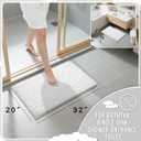 Yimobra Bathroom Rugs Non Slip Washable 32x20 Inch - Ultra Soft Absorbent Chenille Bath Mat, Quick Dry Shaggy Floor Carpet for Tub Shower, White Home Decor Accessories