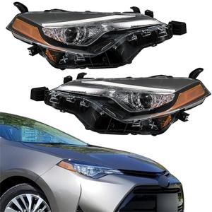 2PCS Driver and Passenger Side Headlamp Assembly Replacement for Toyota Corolla L/LE/LE Eco 2017-2019 Headlights