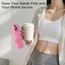 Magnetic Phone Ring Grip Holder, Silicone Finger Loop Grip, Compatible with MasSafe, Back of Phone for iPhone Pro Max/Plus/16/15/15/14/13/12 Series, Tender Pink