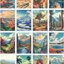 RoseArt - National Parks Jigsaw Puzzle Box Set - 16 Mini Puzzles, 100 Pieces Each - Colorful Puzzle Gift Set for Adults