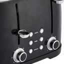 Amazon Basics 4 Slice Toaster with 4 Slots, 6 Browning Settings, Defrost, Removable Crumb Tray, Bagel Function, Cancel Button, 1600W, Black