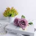 LVEFIT 12pcs Artificial Rose Flower Mauve Rose Flower with Long Stem Silk Roses Bouquet for Wedding Bridal Shower Party Home Decoration