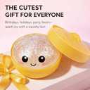 Glitter Dumpling Squishy, 2026 New Bun Squeeze Stress Relief Ball with Steamer Box for Stress Relief, More Surprises (White)