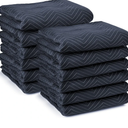 Sure-Max 12 Moving & Packing Blankets - Pro Economy - 80" x 72" (35 lb/dz weight) - Quilted Shipping Furniture Pads Navy Blue and Black