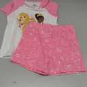Disney Princess Frozen Minnie Mouse Girls Short Sleeve T-Shirt and French Terry Shorts Set for Toddlers to Big Kids, 6X