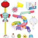 taseyok Toddler Bath Toys, Baby Bathtub Toys with Elephant Shower Sprays and Slide Track, Fishing Floating Animals Toys, Creative Shower Toys Christmas Birthday Gifts for Boys and Girls