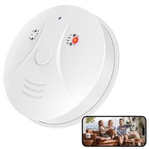 DTCRCH 1080P HD Wireless WiFi Indoor Camera Smoke Detector for Home Security with App Control & Motion Detection,Outdoor Camera with Night Vision & Loop Recording for Office/Garage/Shop,Easy to Use