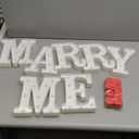 Roowest Marry Me Letters Light Proposal Decorations Set Includes 7 LED 6.3" x 5.5" Romantic Marry Me Sign and 1000 Rose Petals for Proposal Engagement Wedding Decor(Yellow Light, Red)