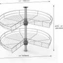 24" Lazy Susan Turntable for Kitchen Blind Corner Cabinet Organizer Kidney Shape Lazy Susan Organizers for Kitchen Rotating Tray Corner Cabinet