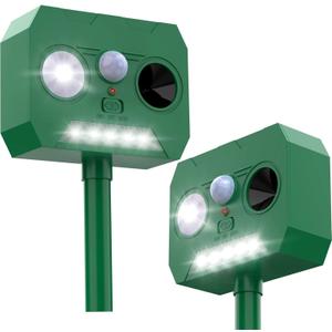 Solar Powered Cat Deterrent 2 Pack - Outdoor Garden & Lawn Protection Device, Weatherproof Design for Effective Cat Activity Reduction, Easy Installation