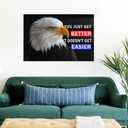 Large Motivational Wall Art For Office Men Bald Eagle Success Quotes Canvas Print Framed Patriotic Inspirational Poster For Living Room Garage Decor Get Better Statement Art 36x24 Inch