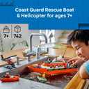 LEGO City Coast Guard Rescue Boat & Helicopter Building Toys - Kids Pretend Play Set for Boys & Girls, Ages 7+ - W/2 Rescue Boat Toys, 5 Minifigures & Dog Figure - Gift Idea for Birthdays - 60504