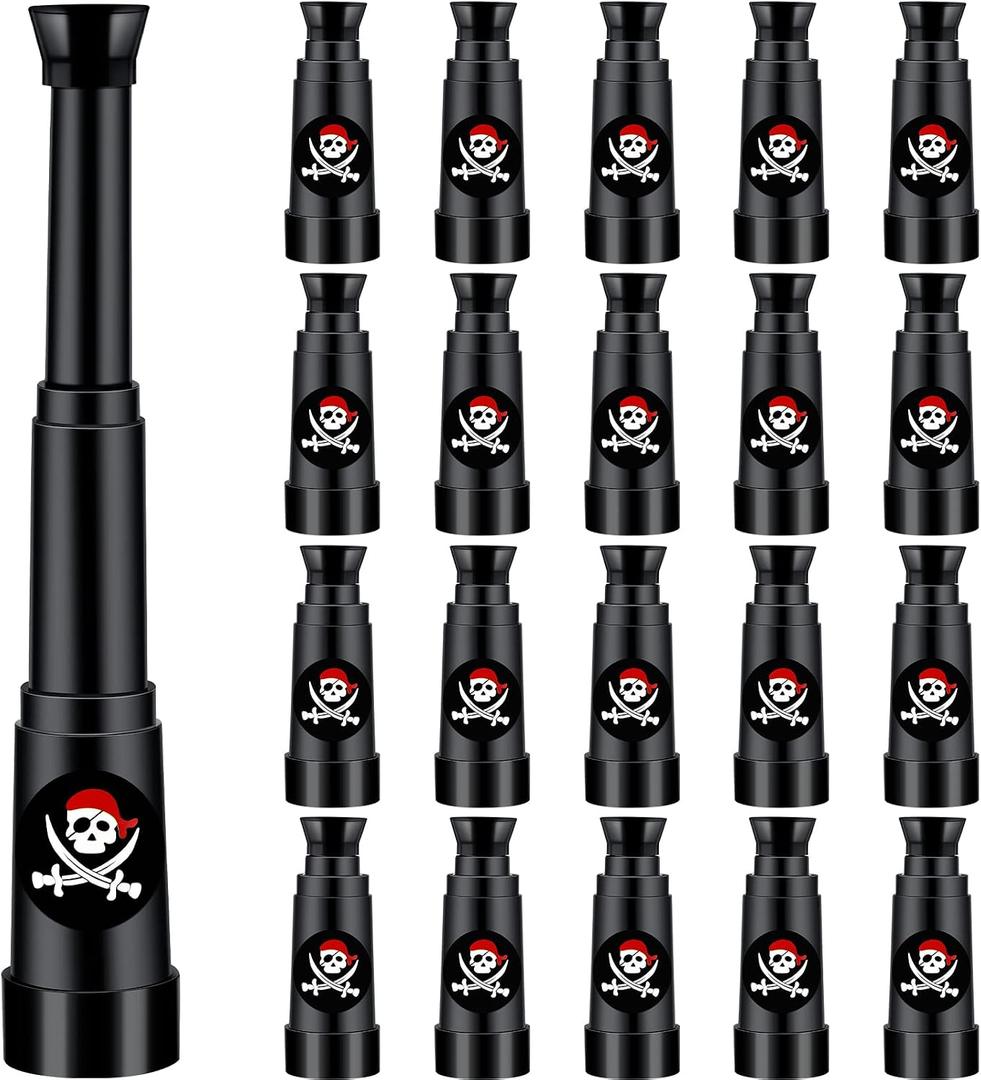 Charniol 20 Pcs Pirate Telescope Bulk Pirate Party Favors Mini Plastic Monocular Telescope Toddler Spyglass Toy for Treasure Find Pretend Cosplay Birthday Party