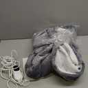 Homemate Electric Heated Blanket Twin Size - 62"x84" Heating Blanket Twin Size 1/2/4/6/8 Hours Auto-Off 10 Heat Level Over-Heat Protection Flannel Sherpa ETL Certification (01 - Light Grey)