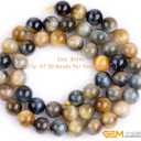 GEM-Inside Natural 8mm Dream Lace Gold Blue Tiger Eye Gemstone Loose Beads AAA Grade Crystal Energy Stone Power Beads for Jewelry Making 15"