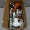 Baby Balance Bike for 1 2 Years Old Boys Girls, 4 Wheels Toddler Bike with Adjustable Seat, 12-24 Months Kids First Birthday Toy Gift (Green&Brown)