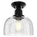 EAPUDUN Semi Flush Mount Ceiling Light, Modern Light Fixture with Seeded Bubble Glass Shade, Oil Rubbed Bronze Finish for Hallway Corridor Kitchen Bathroom Bedroom Passway, FMA1123-ORB