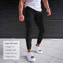 Men's 4-Way Stretch Slim Tapered Fit Golf Joggers -30" 28" 26" Inseam Nylon (Black, S)