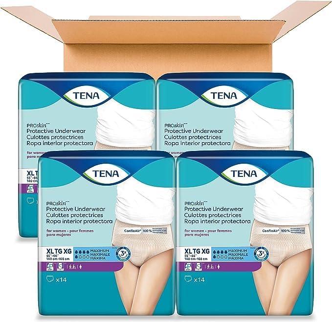 TENA ProSkin XL Nude-Colored Adult Female Moderate Absorbency Protective Disposable Underwear, 56 Count