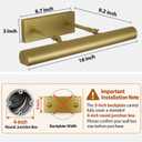 Brass Picture Lights for Wall, 18" Linear Picture Light Hardwired, 3-Light Brush Gold Art Light, Warm White 2700k Dimmable Picture Lamp, 270° Picture Frame Light for Bathroom, Living Room, Hallway, 18"-3 Bulb