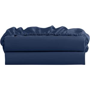 FreshCulture Twin Fitted Sheet Only 2 Pack - Hotel Quality Fitted Sheet Twin Size - Ultra Soft & Breathable - Brushed Microfiber - Deep Pocket - Cooling Fitted Sheets for Twin Size Bed (Navy Blue)