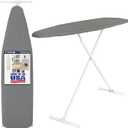Full Size Ironing Board with Cover & Pad  Made in USA by Seymour Home Products Adjustable Steel T-Legs, 35" High Perforated Top for Steam Durable Iron Board for Home, Laundry Room (Grey)
