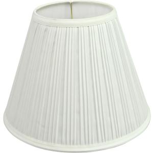 Aspen Creative 59126A Transitional Empire Shape Uno Construction Lamp Shade in Pleated Cotton White, 6" Top x 12" Bottom x 9" Slant Height