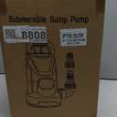 Sump Pump 1HP Submersible Water Pump 3700GPH Electric Portable Transfer Water Pump for Pool Draining Basement, Orange