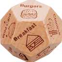 2 x Food Decision Dice Romantic Date Night Game, Wooden Dinner Decider for Couples, Birthday Valentine's Day for Him Her