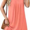 Summer Dresses for Women Sleeveless Lace Crewneck Sundress (S-3XL)  (X-Large, 1-coral)