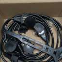 25FT Power Extension Cord - 3 Prong, 16 Gauge SJTW 5-15R Male Plug to Female Connector, 7 Outlet Cable, Multiple Evenly-Spaced Plugs, Suitable for Stage Setting or Outdoor, UL Certified