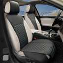 BEITK 2 Pack Leather Front Seat Covers, Universal Sideless Car Seat Protectors, Waterproof Automotive Seat Cover for Most Cars Trucks SUV(Black)