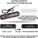 ASPL 8pcs Sync Feature Ultra Slim 12-LED Surface Mount Flashing Strobe Lights for Truck Car Vehicle LED Mini Grille Light Head Emergency Beacon Hazard Warning Lights (Red/White)