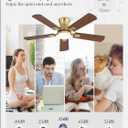 Fanbulous 42 inch ceiling fan with light, Low Profile Ceiling Fan with Light, App&Remote Control, Dimmable LED Light, Flush Mount Ceiling Fan for Indoor Bedroom Living Room, Qiuet DC Motor