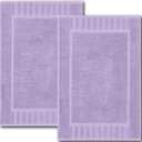 White Classic Luxury Bath Mat Floor Towel Set - Absorbent Cotton Hotel Spa Shower/Bathtub Mats [Not a Bathroom Rug] 22"x34" | 2 Pack | Lavender