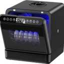 Countertop Dishwasher, Portable Dishwasher with 5L Built-in Water Tank, 5 Programs with 40 dB, 360° Dual Spray, 6 Full Accessories for Homes, Apartments and RVs
