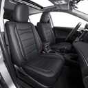 IKABEVEM Custom for Toyota RAV4 Seat Covers 2013 2014 2015 2016 2017 2018 LE, XLE, SE, Limited, Adventure, Platinum Full Set Faux Leather Seat Cover with Interior Accessories (Black)