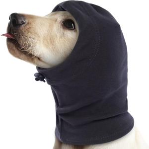 IDOMIK Dog Calming Hoodie,Ear Wraps for Dog to Calm Anxiety,Doggy Ears Head Cover for Noise Protection,Snoods for Pets Grooming Force Drying Fireworks,Pet Hematoma Ear Wrap Headband,Grey,S (Small(Head Girth:9.8"-11.8"))