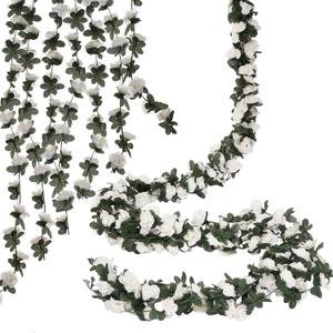 10 Pcs 82FT Flower Garland, Artificial Rose Garland Flowers Plants Fake Flower Hanging Rose Ivy, Birthday Party Valentine's Day Wedding Wall Arch DecorWhite