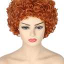 Topcosplay Unisex Reddish Brown Short Curly Afro Wig Halloween Costume Cosplay Party Wigs